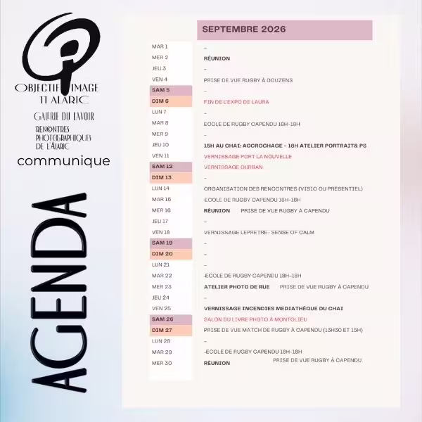 Agenda septembre 2026
